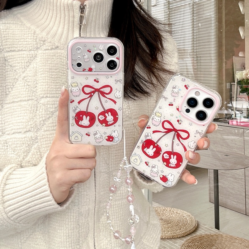 Cute cartoon sweet cherry Miff - đánh giá và giá Cute Cartoon Wrist Strap Silicone Case