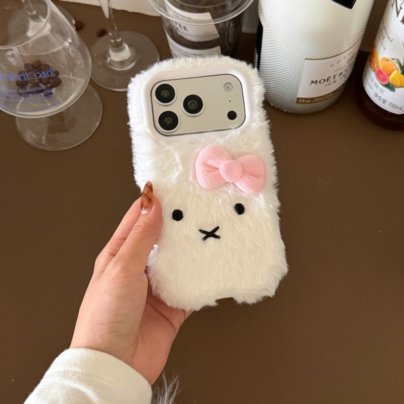Cute cartoon White Fluffy fur  - đánh giá và giá Cute Cartoon Wrist Strap Silicone Case